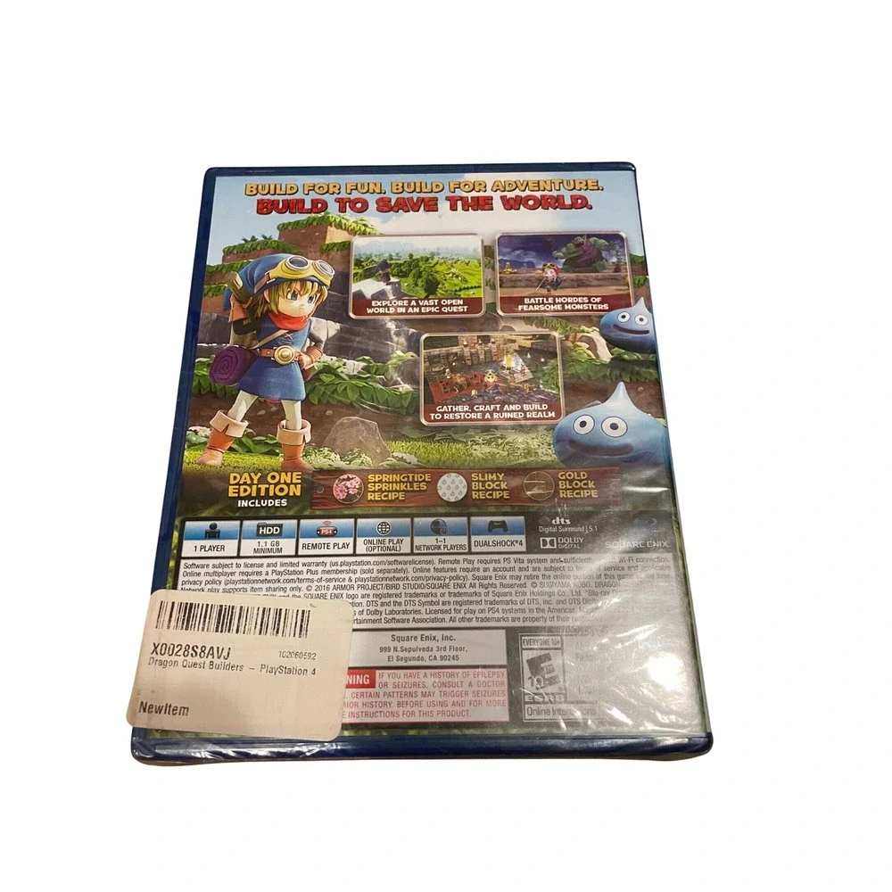 Dragon Quest Builders Day One Edition Sony PlayStation 4 PS4 New Sealed Square E